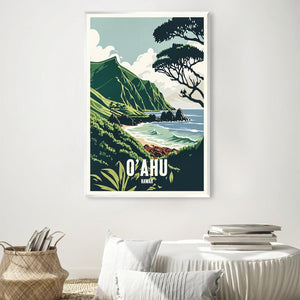 O'ahu Hawaii Canvas Art Clock Canvas