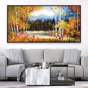 October Path Canvas Art 20 x 10in / Canvas Clock Canvas