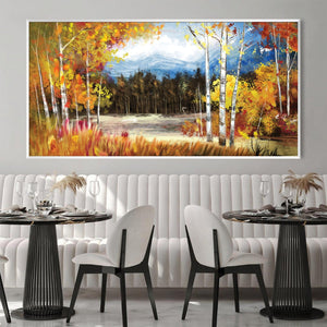 October Path Canvas Art Clock Canvas