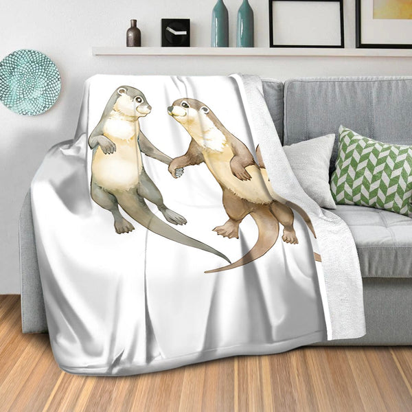 Otter Love Blanket Blanket Clock Canvas