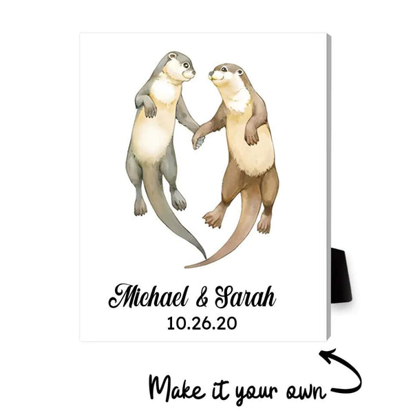 Otter Love Desktop Canvas Customizer Clock Canvas