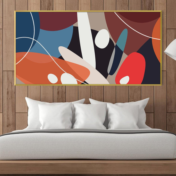 Ovals and Color Canvas Art Clock Canvas