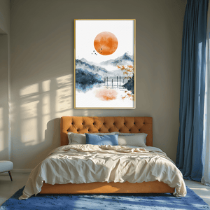 Over Kyoto Mountains Canvas Art Clock Canvas