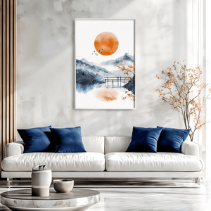 Over Kyoto Mountains Canvas Art Clock Canvas