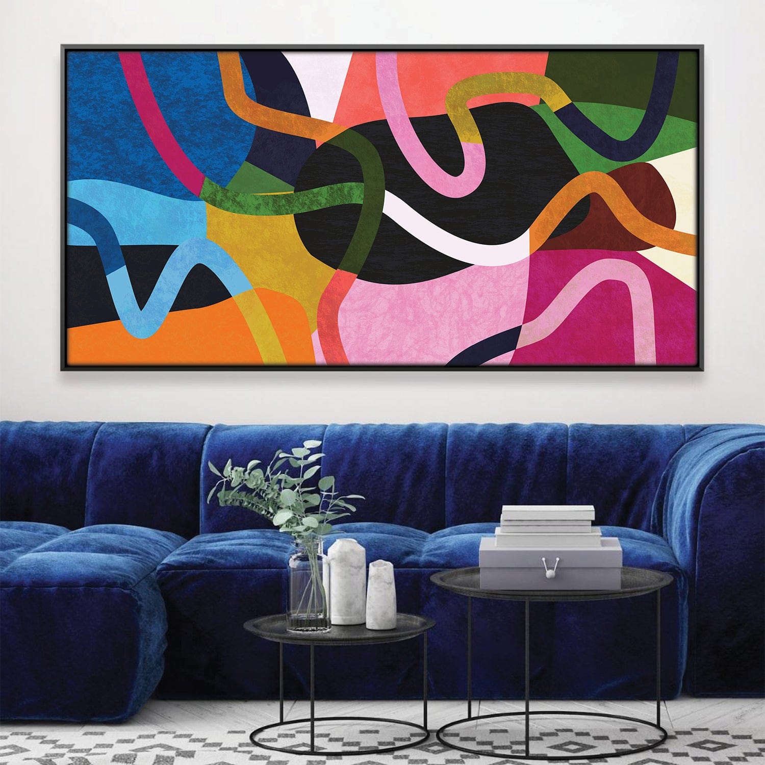 Overlap and Color Canvas Art Clock Canvas