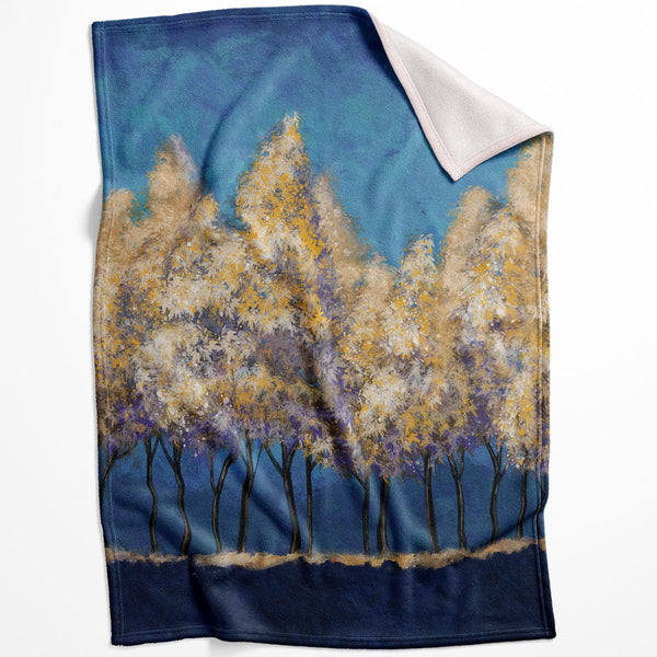 Painted Forest Blanket Blanket 75 x 100cm Clock Canvas