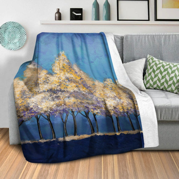 Painted Forest Blanket Blanket Clock Canvas