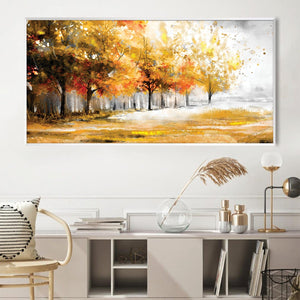 Palette of Fall Canvas Art Clock Canvas