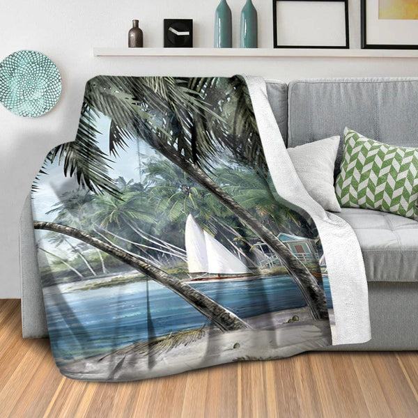 Palm Tree Escape Blanket Blanket Clock Canvas
