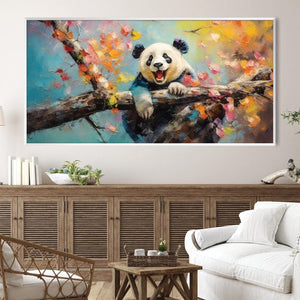 Panda Happiness Canvas Art Clock Canvas