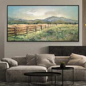 Pasture Foothills Canvas Art 20 x 10in / Canvas Clock Canvas