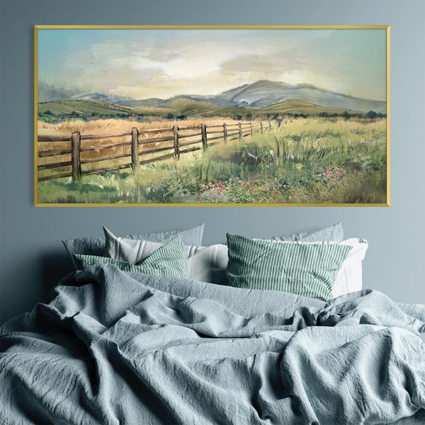 Pasture Foothills Canvas Art Clock Canvas
