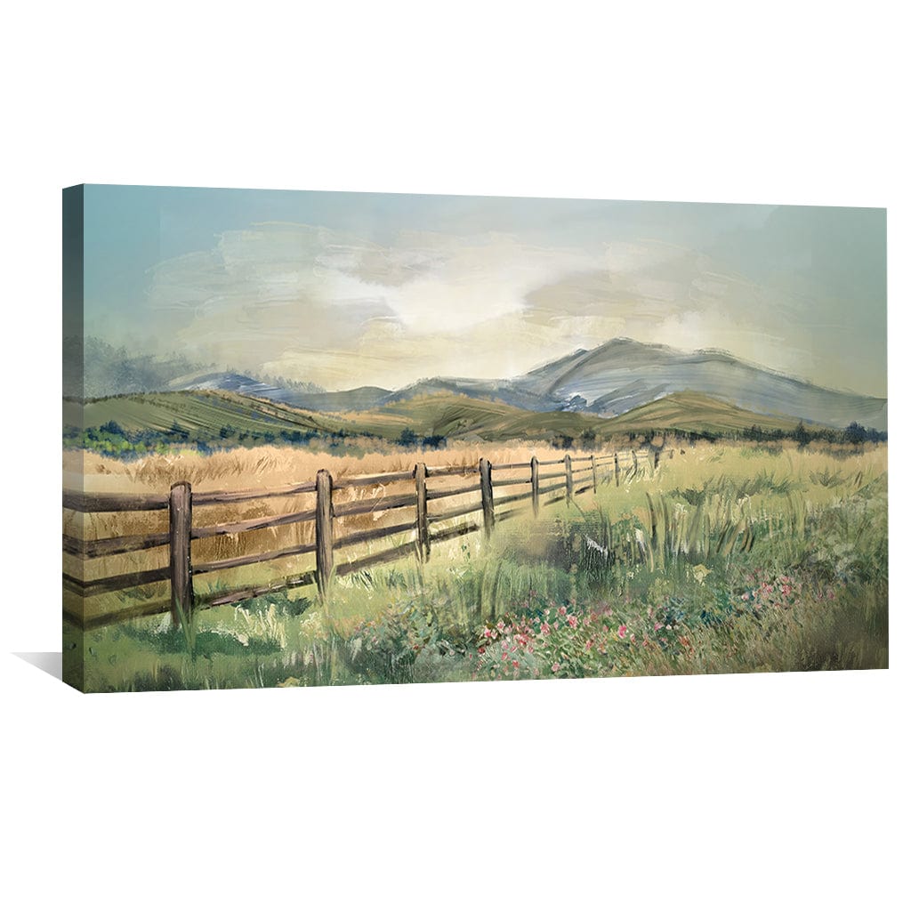 Pasture Foothills Canvas Art Clock Canvas