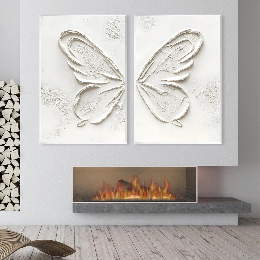 Peaceful Butterfly Art Clock Canvas