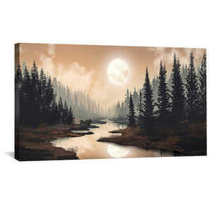 Peaceful Nature Evenings Canvas Art Clock Canvas