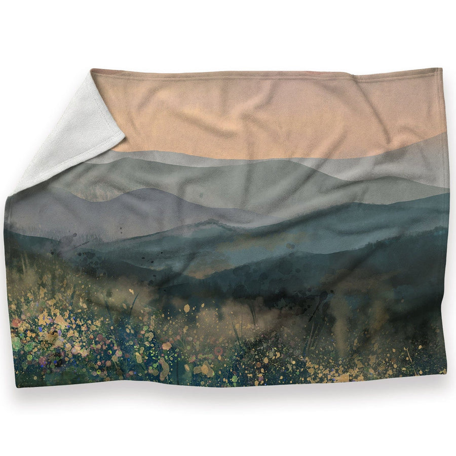 Peaceful Valley Mist Blanket Blanket 30 x 40in Clock Canvas