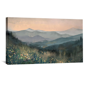 Peaceful Valley Mist Canvas Art Clock Canvas