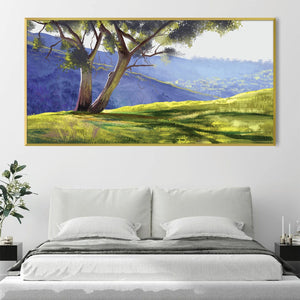 Peaking Sunlit Hills Canvas Art Clock Canvas