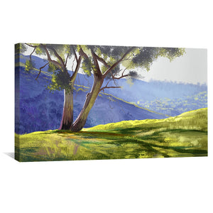 Peaking Sunlit Hills Canvas Art Clock Canvas