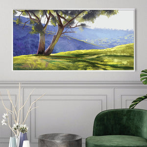 Peaking Sunlit Hills Canvas Art Clock Canvas