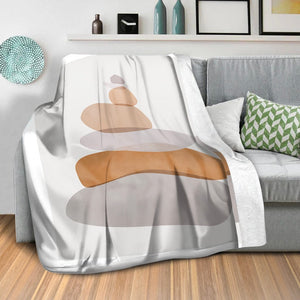 Pebble Stack Blanket Blanket Clock Canvas