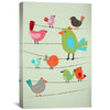 Perched & Playful Canvas Art Clock Canvas