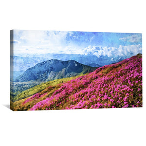 Petal-Clad Slopes Canvas Art Clock Canvas