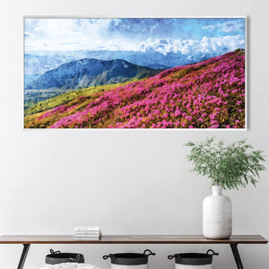 Petal-Clad Slopes Canvas Art Clock Canvas