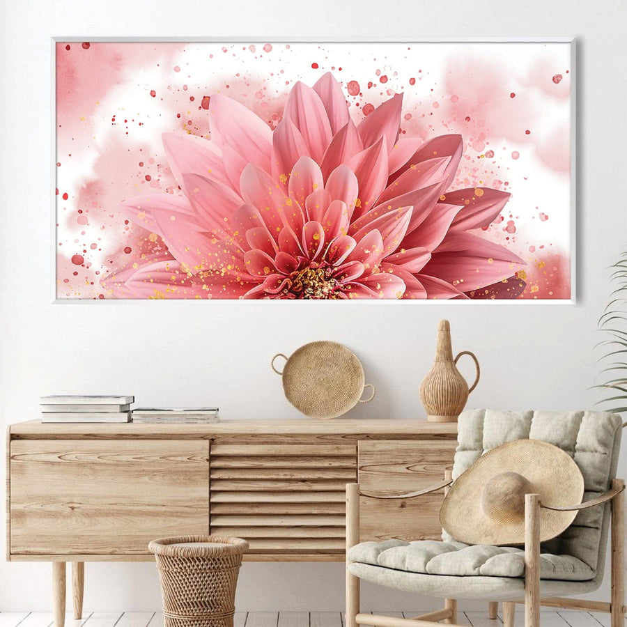 Pink Bloom Canvas Art Clock Canvas