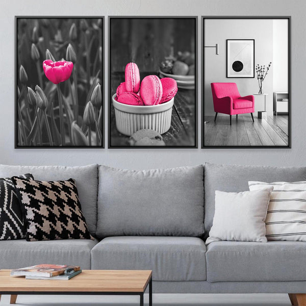 Pink Elegance Canvas Art Clock Canvas