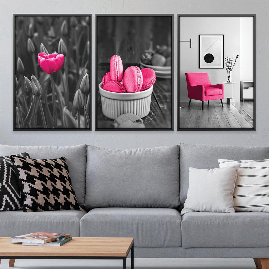 Pink Elegance Canvas Art Clock Canvas