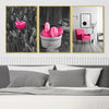 Pink Elegance Canvas Art Clock Canvas