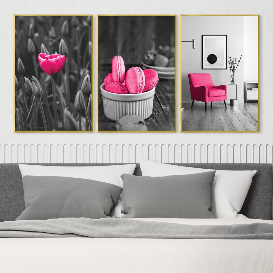 Pink Elegance Canvas Art Clock Canvas