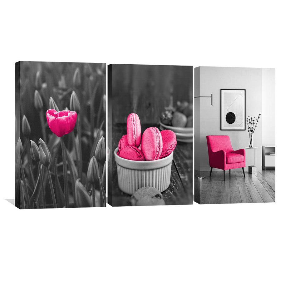 Pink Elegance Canvas Art Clock Canvas