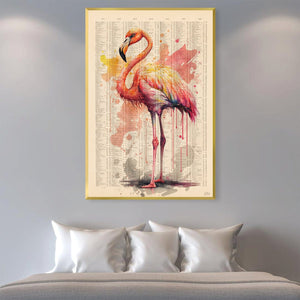 Pink Flamingo Canvas Art Clock Canvas
