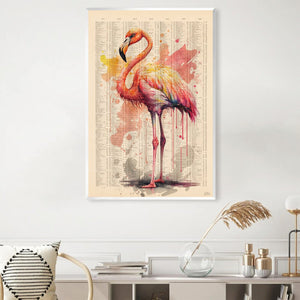 Pink Flamingo Canvas Art Clock Canvas