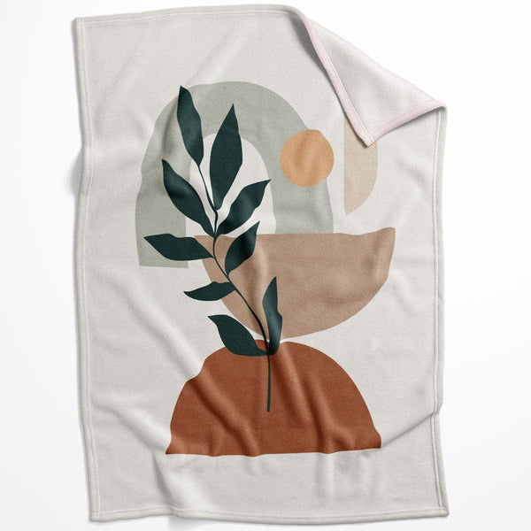 Plants and Shapes A Blanket Blanket 75 x 100cm Clock Canvas