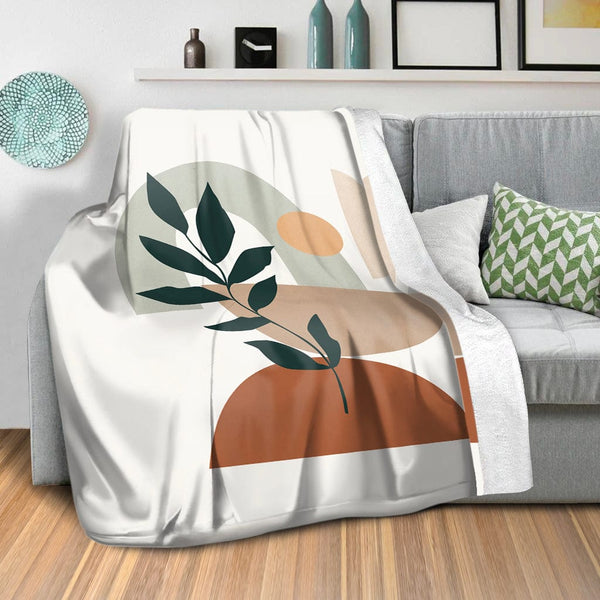 Plants and Shapes A Blanket Blanket Clock Canvas