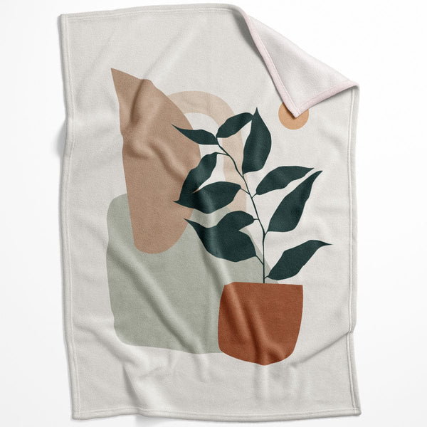 Plants and Shapes B Blanket Blanket 75 x 100cm Clock Canvas