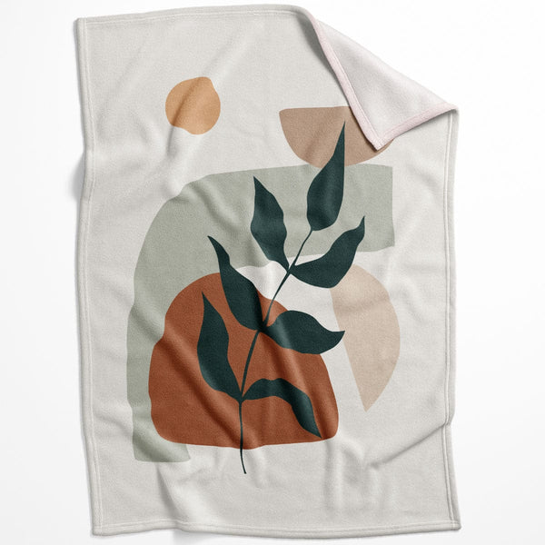 Plants and Shapes C Blanket Blanket 75 x 100cm Clock Canvas