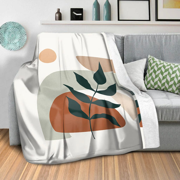 Plants and Shapes C Blanket Blanket Clock Canvas