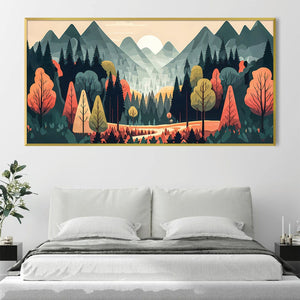 Polygonal Panorama Canvas Art Clock Canvas