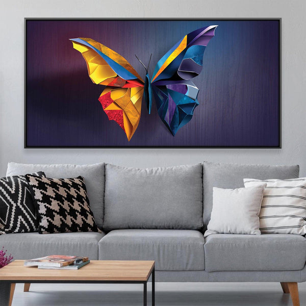 Prismatic Butterfly Canvas Art Clock Canvas
