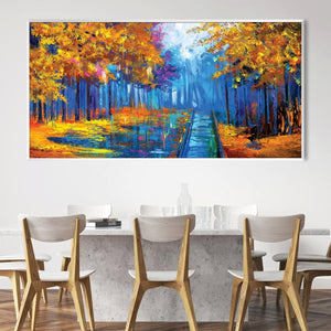 Prismatic Pathway Canvas Art Clock Canvas