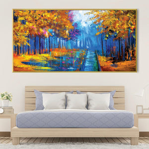 Prismatic Pathway Canvas Art Clock Canvas