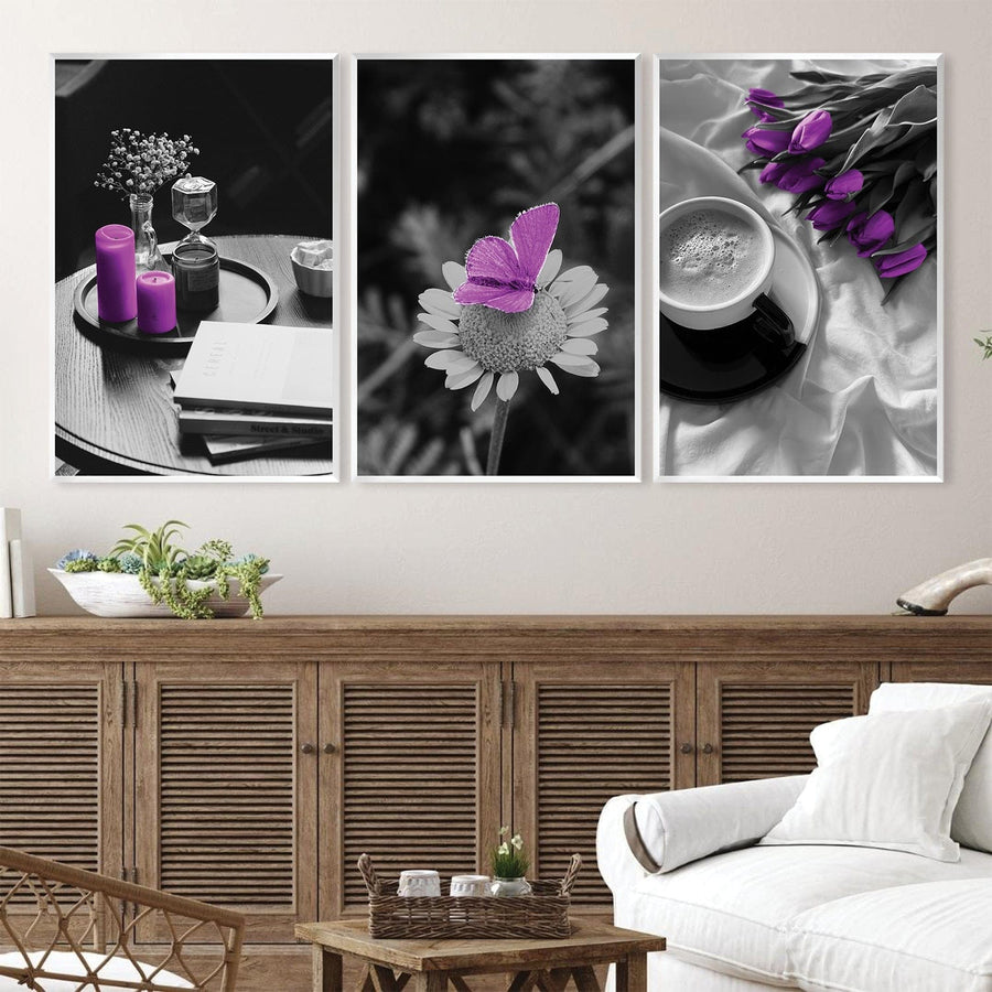 Purple Vibrance Canvas Art Clock Canvas