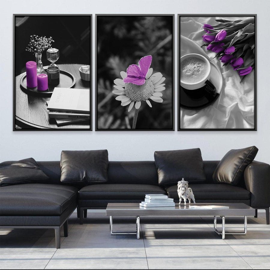 Purple Vibrance Canvas Art Clock Canvas