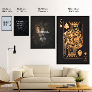 Queen of Hearts - Gold Canvas Art Clock Canvas