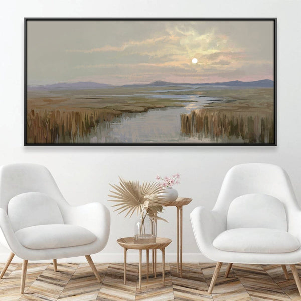 Quiet Marshlands Canvas Art 20 x 10in / Canvas Clock Canvas