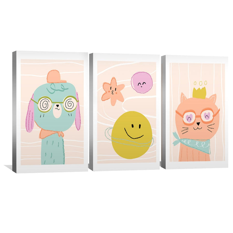 Quirky Companions Canvas Art Clock Canvas